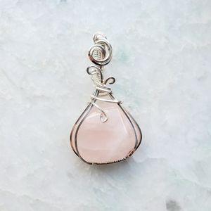 Rose Quartz Wire Wrapped Pendant